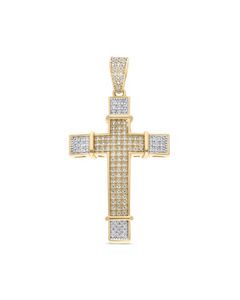 Oferta de Dije de cruz en oro combinado y zirconias por $15389 en Joyerías Bizzarro