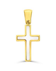 Oferta de Dije cruz de oro amarillo 14K con nacar CRPD04 por $6121 en Joyerías Bizzarro