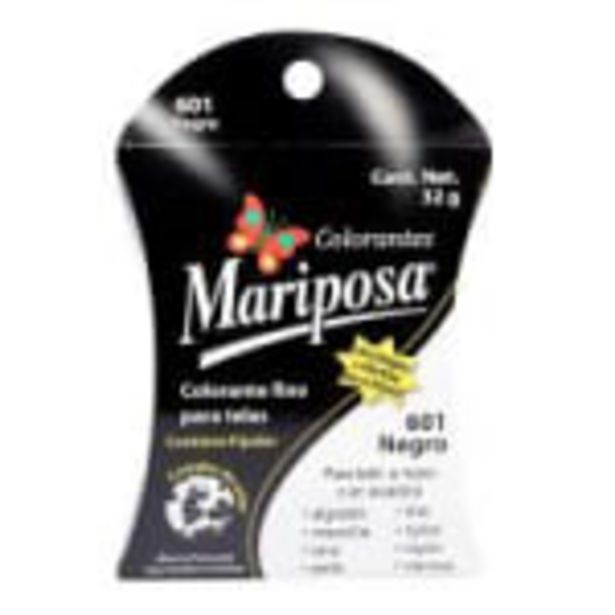 Oferta de Colorante para telas Mariposa 601 negro 32 g por $18.5
