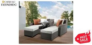 Oferta de Sofá con Mesa Elevable y 2 Taburetes para Exterior Salena por $69799 en Casa de las Lomas