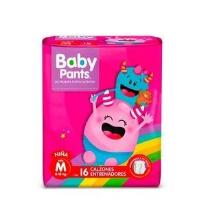 Oferta de Pañal Baby pants mediano niña 16 piezas por $96.3 en La gran bodega
