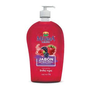 Oferta de Jabon liquido Maxima antibacterial para manos frutos rojos 1000 ml por $41.9 en La gran bodega
