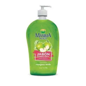Oferta de Jabon liquido Maxima antibacterial para manos manzana verde 1000 ml por $41.9 en La gran bodega