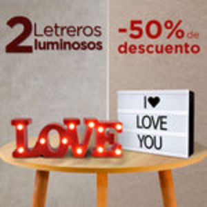 Oferta de Set Letreros Luminosos, Love + I Love You por $99.99 en Waldos