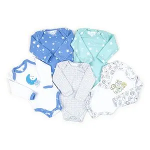 Oferta de Kit 5 Pañaleros Manga Larga Azul por $499 en Baby mink