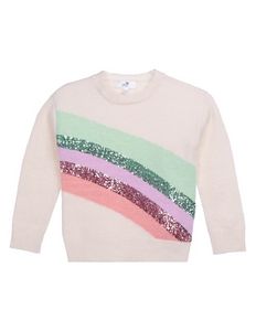 Oferta de Suéter tejido Mon Caramel estampado arcoíris para niña por $199.6 en Liverpool