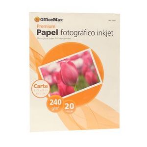 Oferta de Papel Fotográfico Premium Brillante OfficeMax Inkjet Tamaño Carta 20 hojas por $169 en OfficeMax