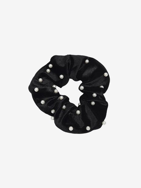 Oferta de Scrunchie Negro con Perlas por $24.95 en Cuidado con el Perro