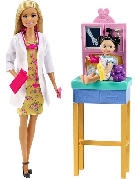 Oferta de Barbie Set Pediatra rubia con beb&eacute; por $339
