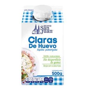 Oferta de Claras de Huevo San Juan 500 g por $22.5 en Soriana Mercado