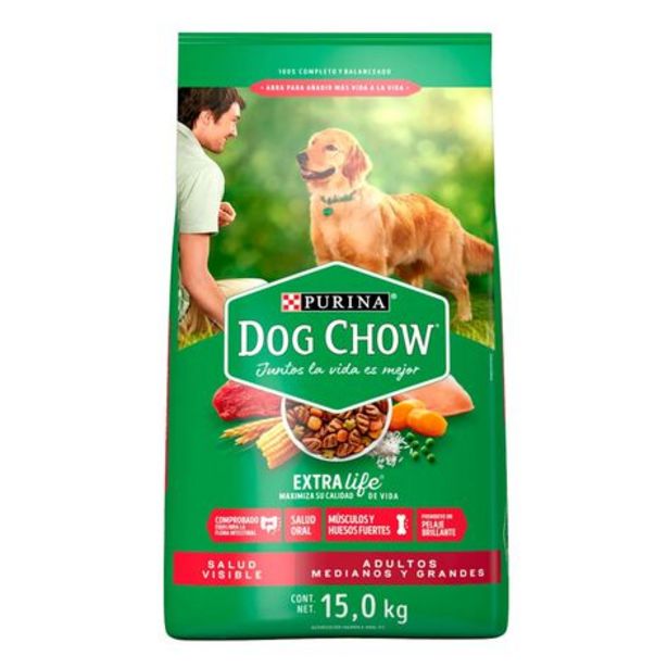 Oferta de Purina Dog Chow Alimento seco perros adultos medianos y grandes, bulto de 15kg por $749 en Mega Soriana