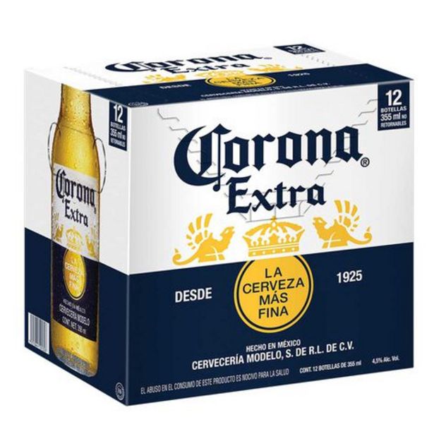 Oferta de Cerveza Corona Extra Clara Botella 12 Pack De 355 ml por $160