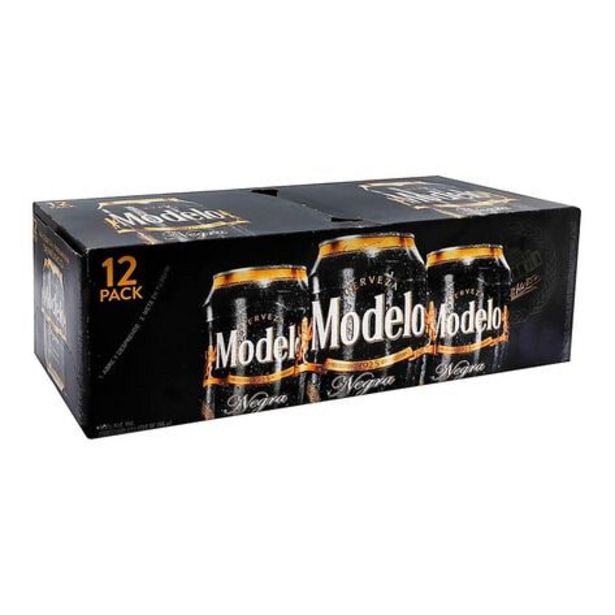 Oferta de Cerveza Obscura Negra Modelo Lata 12 Pack 355 ml por $188