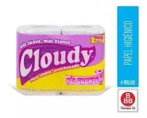 Oferta de Higiénico Cloudy, 4 Rollos por $26 en Tiendas 3B