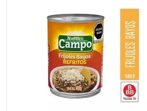 Oferta de Frijoles Bayos Refritos, Nuestro Campo. 580 G por $15 en Tiendas 3B