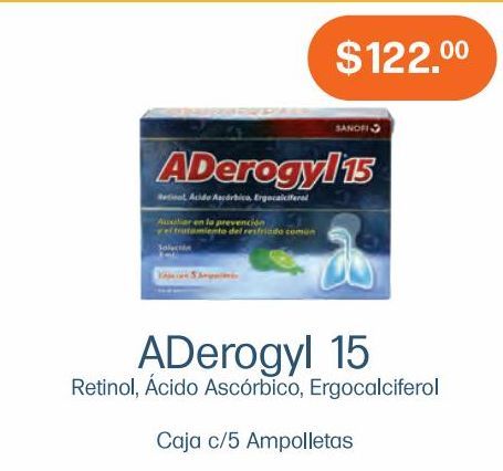 Oferta de ADEROGYL 15 AMP 3ML CAJ C/5 por $122