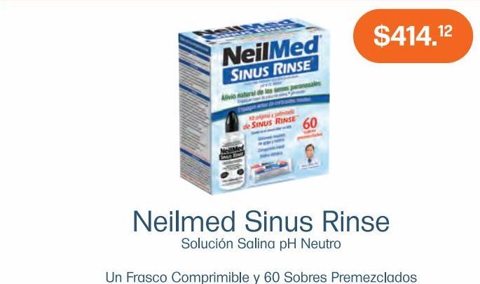 Oferta de NEILMED SINUS RINSE KIT CAJ C/FCO COMPRIMIBLE Y 60 SOB PREMEZCLADOS por $414.12