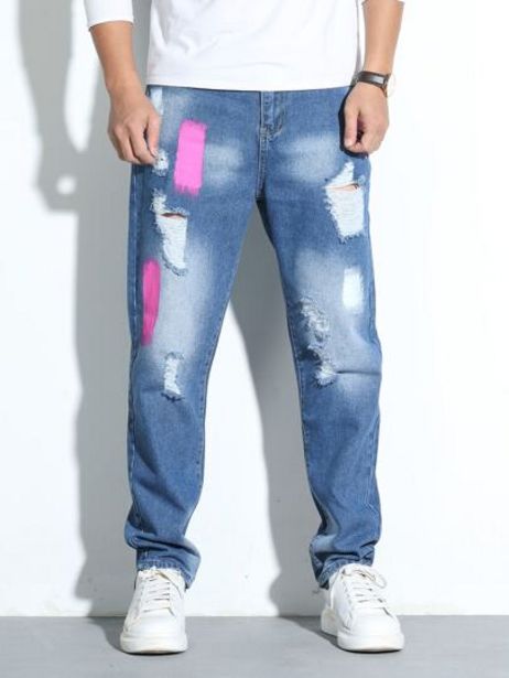 Oferta de Hombres Jeans rotos con cremallera por $248
