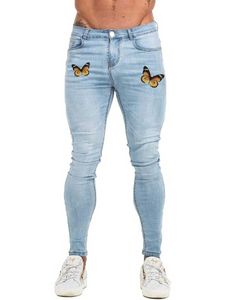 Oferta de Hombres Jeans ajustados con estampado de mariposa por $308 en SHEIN
