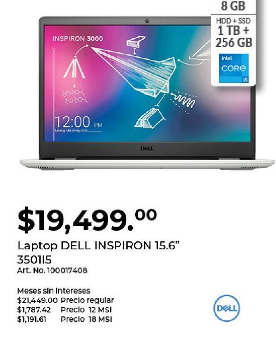 Oferta de Laptop Dell por $19499
