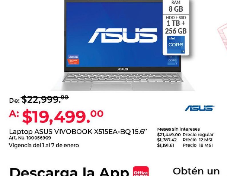 Oferta de Laptop Asus por $19499