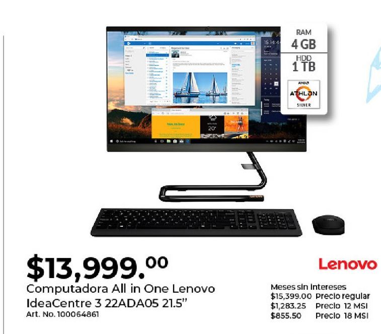 Oferta de Computadora de escritorio Lenovo por $13999