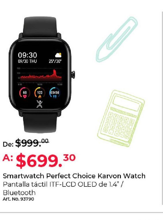 Oferta de Reloj inteligente Perfect Choice por $699.3