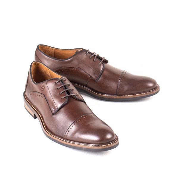 Oferta de Zapato para hombre de vestir tipo Blucher de Piel Mod. Vanchi Café 116003 por $1740 en Emyco