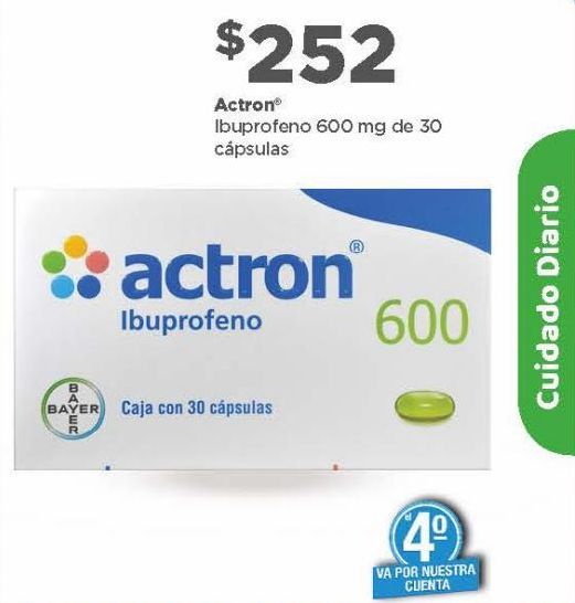 Oferta de Actron ibuprofeno 600mg 30caps por $252