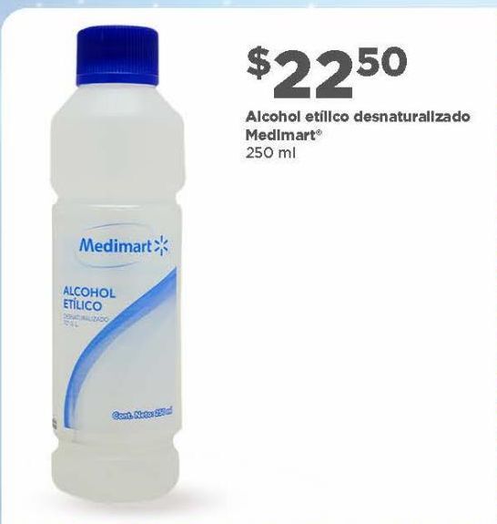 Oferta de Alcohol etilico Medimart 250ml por $22.5