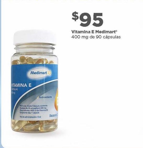 Oferta de Vitamina E Medimart 400mg 90caps por $95