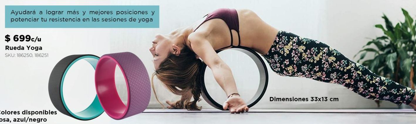 Oferta de Rueda Yoga, colores rosa, azul o negro por $699