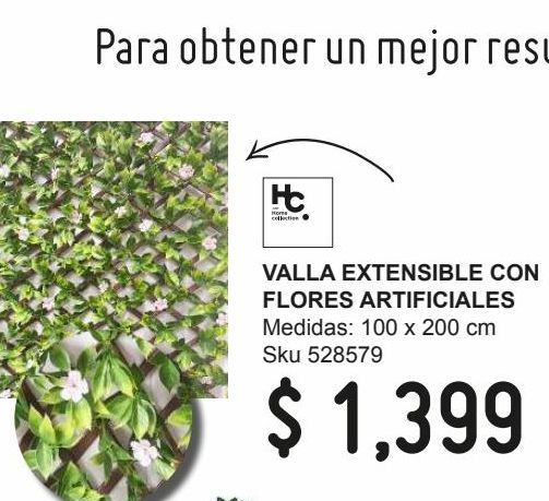 Oferta de Valla extensible con flores artificiales  por $1399