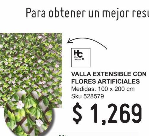 Oferta de Valla extensible con flores artificiales  por $1269