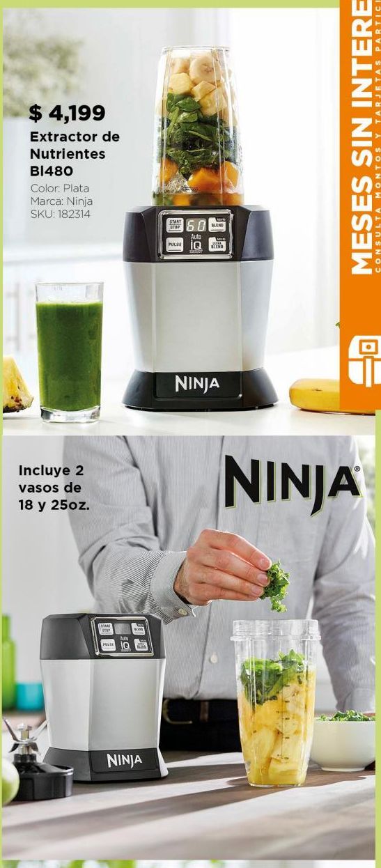 Oferta de Extractor de Nutrientes Ninja BL480. por $4199