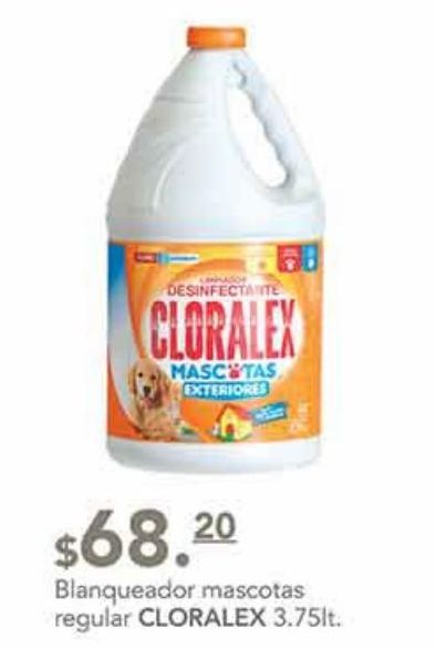 Oferta de Blanqueador mascotas CLORALEX 3,75L por $68.2