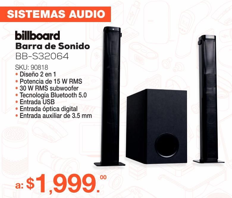 Oferta de Billboard barra de sonido BB-S32064 por $1999