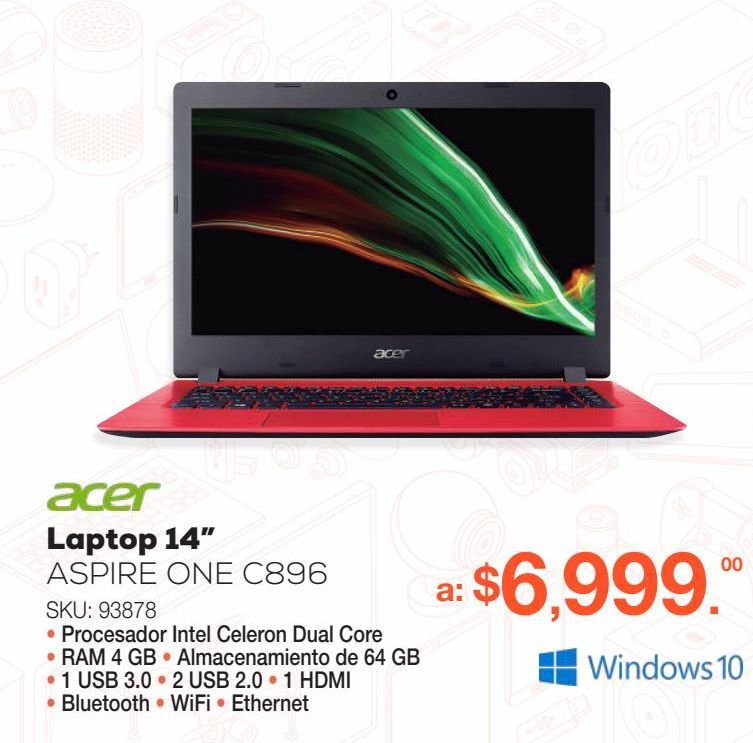 Oferta de Laptop Acer 14" Aspire ONE C896 por $6999