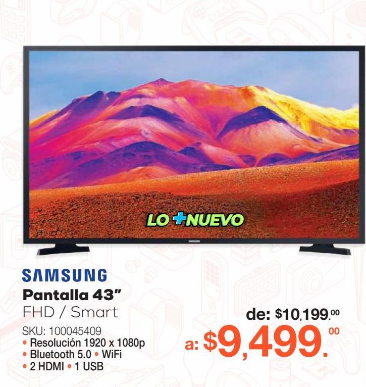 Oferta de Tv led FHD Smart 43'' Samsung por $9499