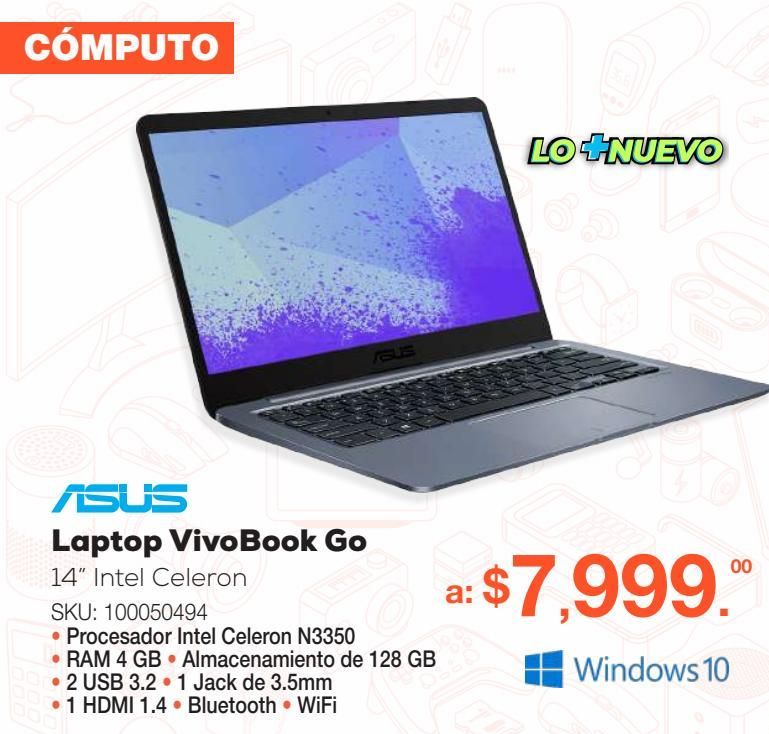 Oferta de Laptop VivoBook Go ASUS 14" por $7999