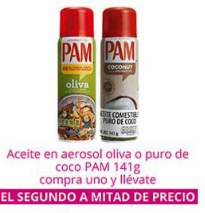 Oferta de Aceite en aerosol oliva o piro de coco Pam 141g por 
