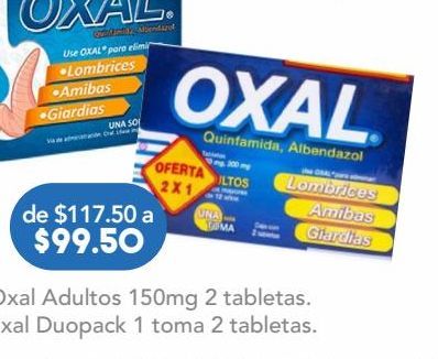 Oferta de Oxal Duopack 1 toma 2 tabletas. por $99.5