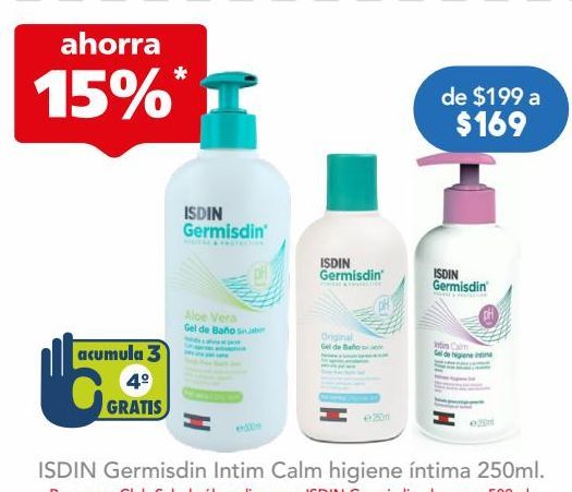 Oferta de ISDIN Germisdin Intim Calm higiene íntima 250ml. por $169