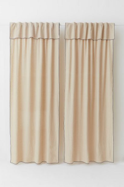Oferta de 2-pack cortinas mezcla de lino por $699 en H&M