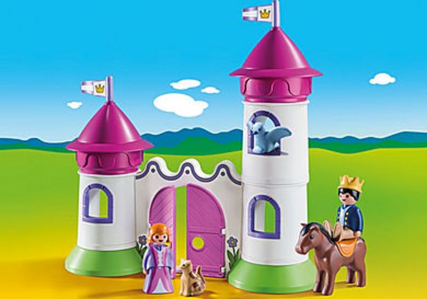 Oferta de 9389 1.2.3 Castillo con Torre Apilable por $359 en Playmobil