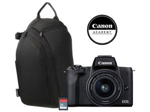 Oferta de Cámara Fotográfica Digital Canon EOS M50 Mark II de 24.1MP, Video hasta 4K, Lente EF-M 15-45mm, Incluye Mochila, Memoria SD de 32GB y Curso Online . por $15999 en PCEL
