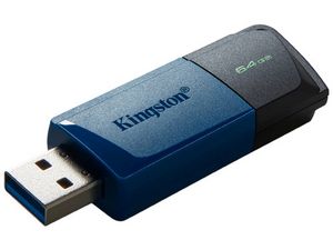 Oferta de Unidad Flash USB 3.1 Kingston DTXM de 64GB. Color Negro, Azul. por $89 en PCEL