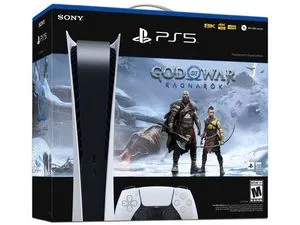 Oferta de Consola PlayStation 5 Edición Digital, Incluye Código de Descarga para juego God of War Ragnarok. Color Blanco. por $10699 en PCEL
