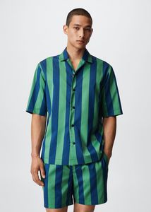 Oferta de Camisa rayas manga corta por $699 en Mango