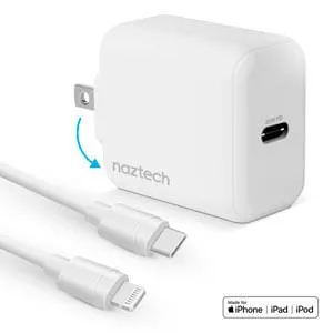 Oferta de Pd Fast Wall Charger + Usb-C To Lighning Cable - White (20W) por $551 en Mixup